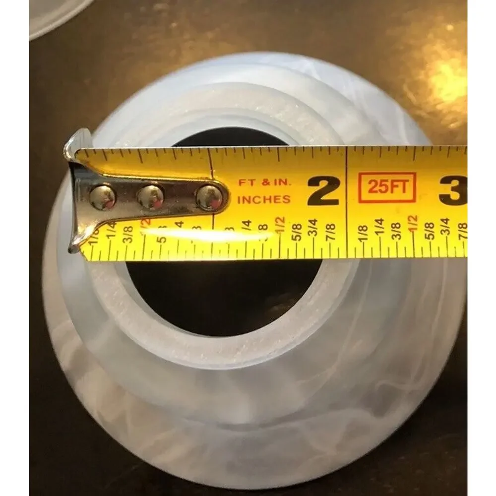 1 White Marble Swirl‎ Frosted 2 1/8